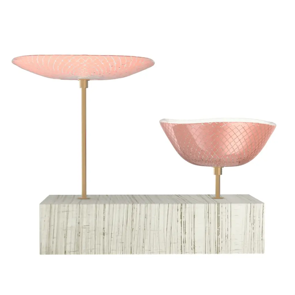 Nut Bowl Set in Light Salmon Pink - Snacks Serveware - 3/4 View