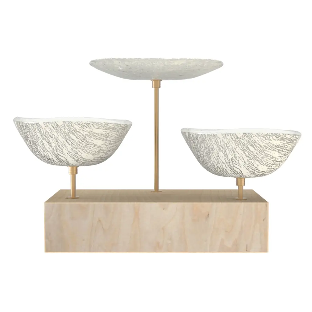 Nut Bowl Set in Birch White - Snacks Serveware - 3/4 View