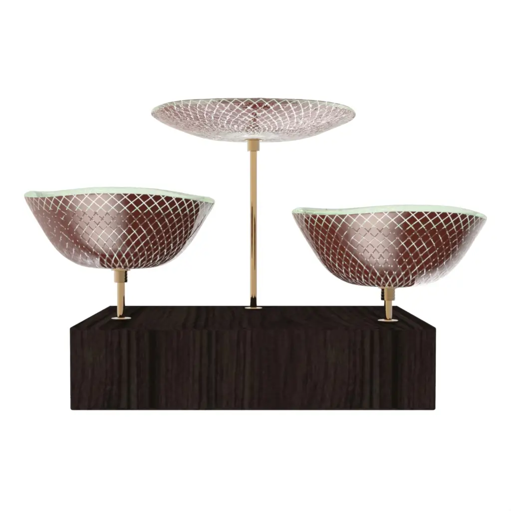 Nut Bowl Set in Cognac Brown - Snacks Serveware - 3/4 View