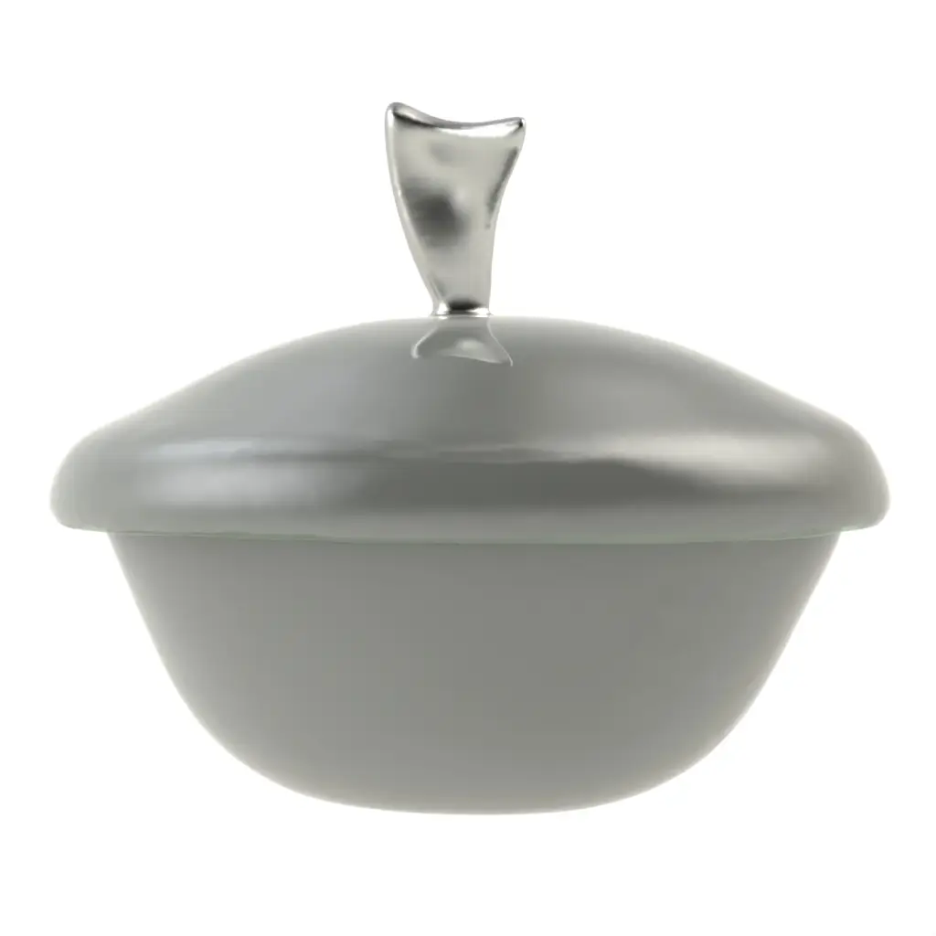 Nut Bowl With Lid in Dark Silver Gray - Snacks Serveware - 3/4 View