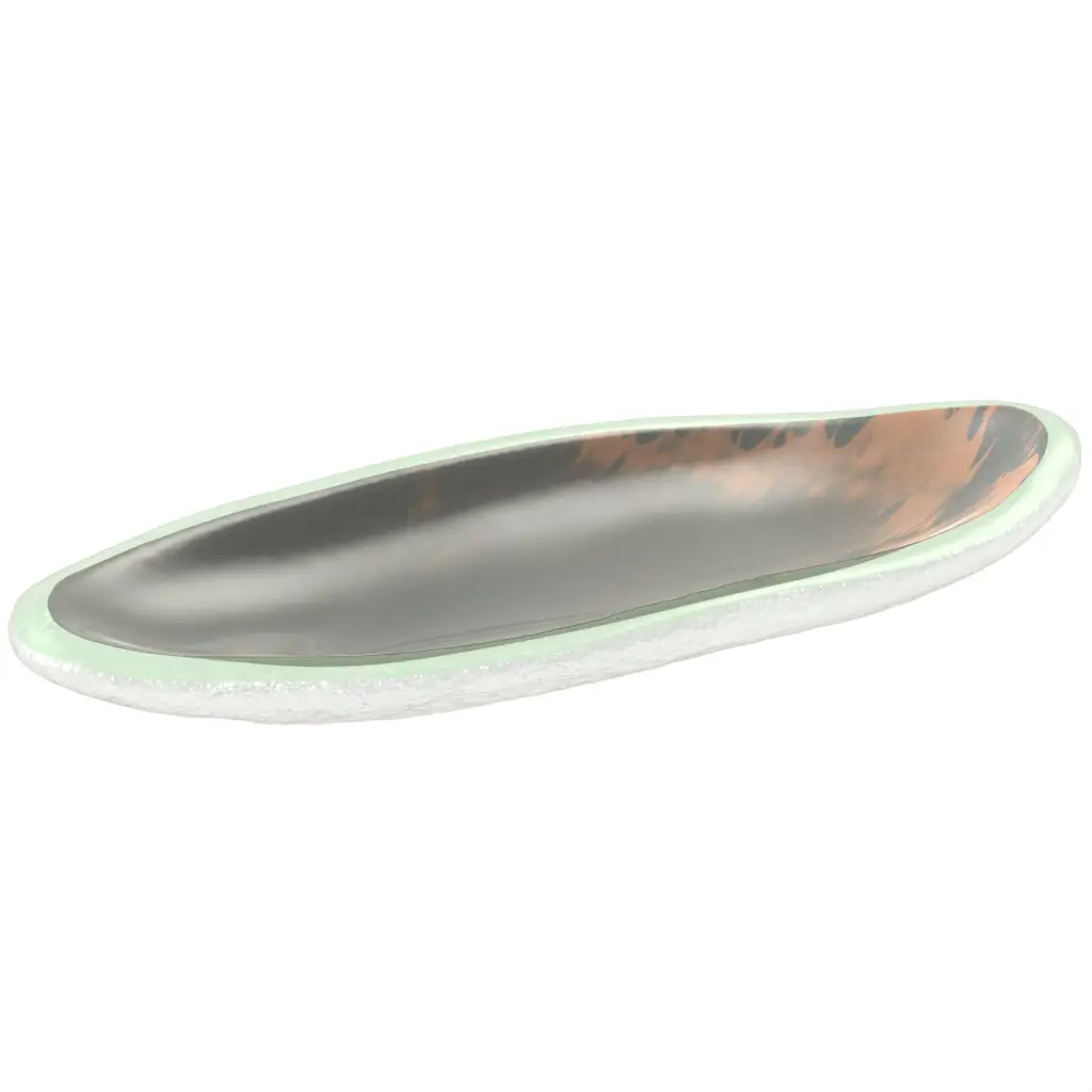 Olive Boat Serving Dish in Dark Silver Gray - Snacks Serveware - 3/4 View