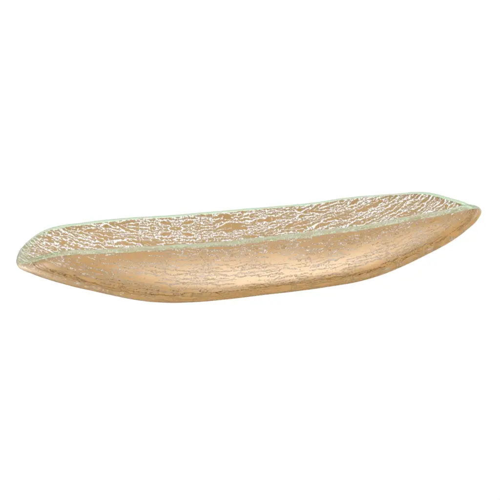 Olive Boat Serving Dish in Old Gold - Snacks Serveware - 3/4 View