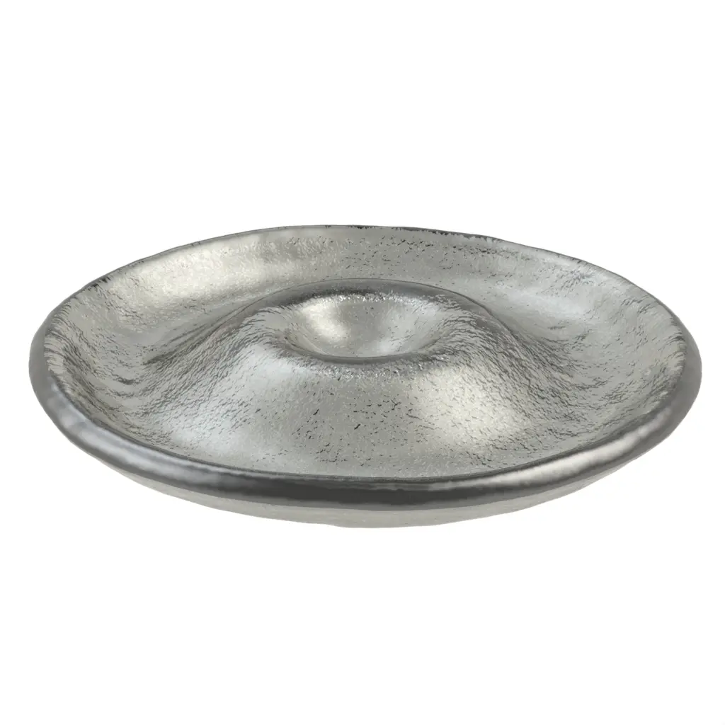 Olive Bowl in Gray Textured Glass - Snacks Serveware - 3/4 View