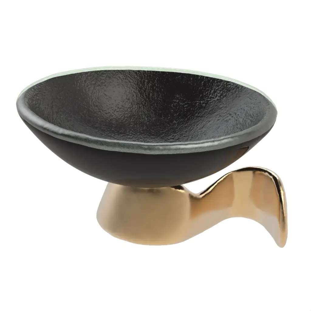 Olive Serving Dish in Black - Snacks Serveware - 3/4 View