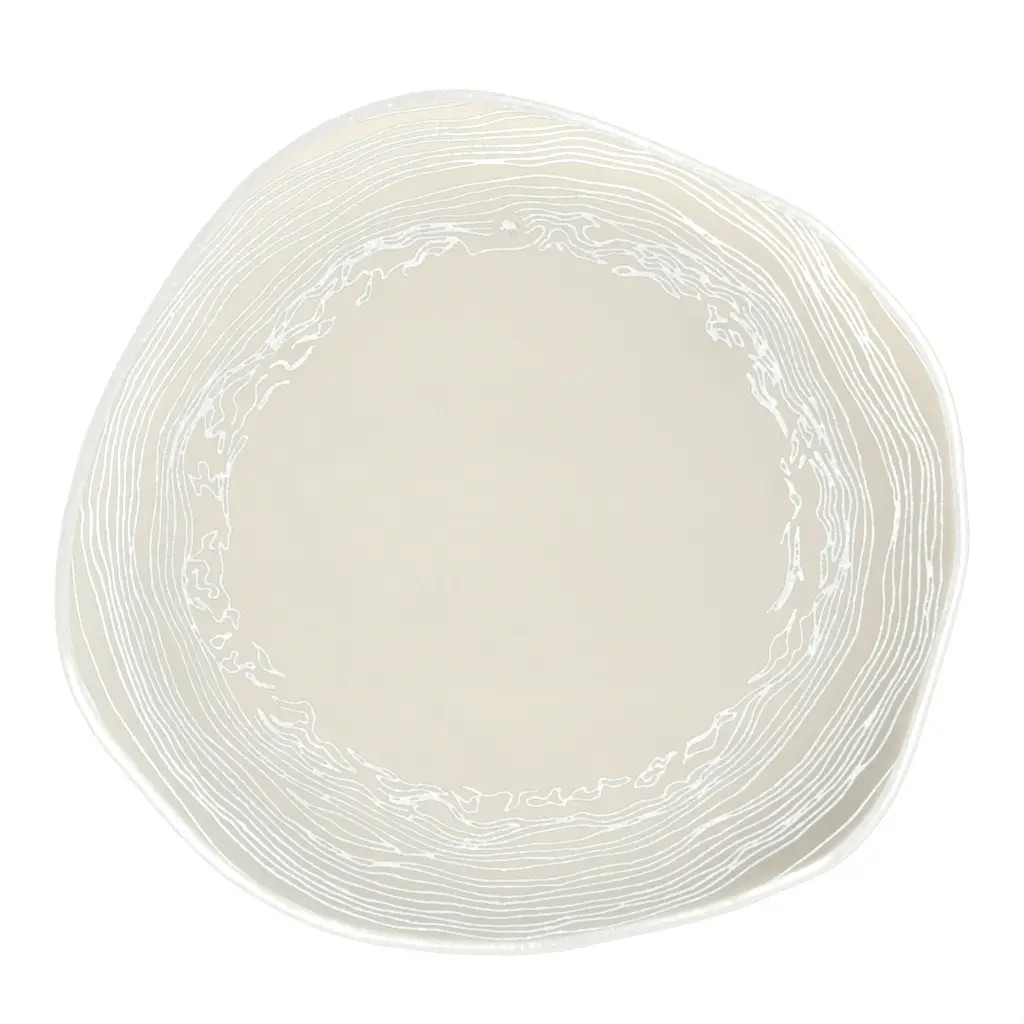 Organic Shaped Plate in Birch White - Organic Plates - 3/4 View