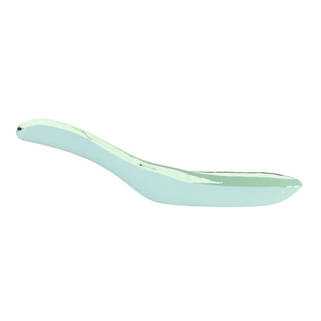 Oriental Soup Spoon in Aquamarine - Fine Dining Tableware - 3/4 View