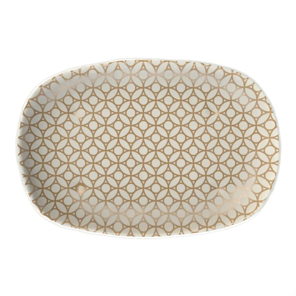 Oval Salad Plate in Old Gold - Side Plates - 3/4 View