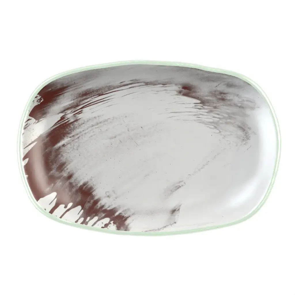 Oval Salad Plate in Light Silver Gray - Side Plates - 3/4 View
