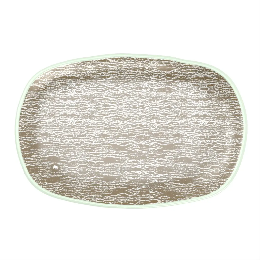 Oval Salad Plate in Olive Gray - Side Plates - 3/4 View