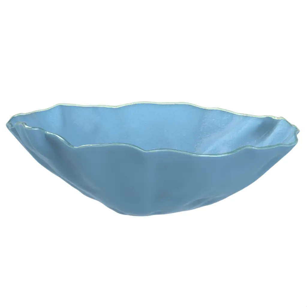 Oversized Glass Bowl in Niagara Blue - Extra Large Serving Platters & Bowls - 3/4 View