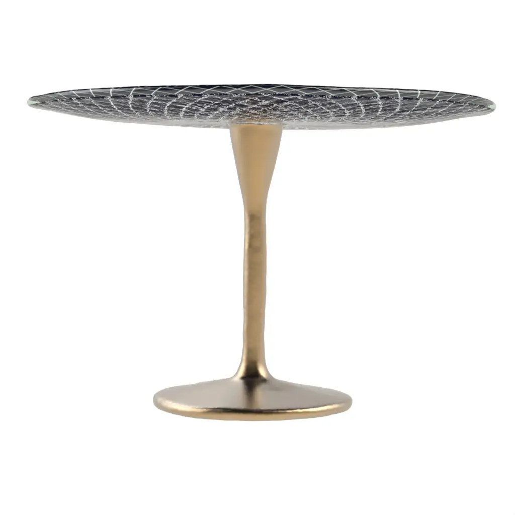 Pedestal Cake Stand in Navy Onyx Blue - Cake Stands - 3/4 View