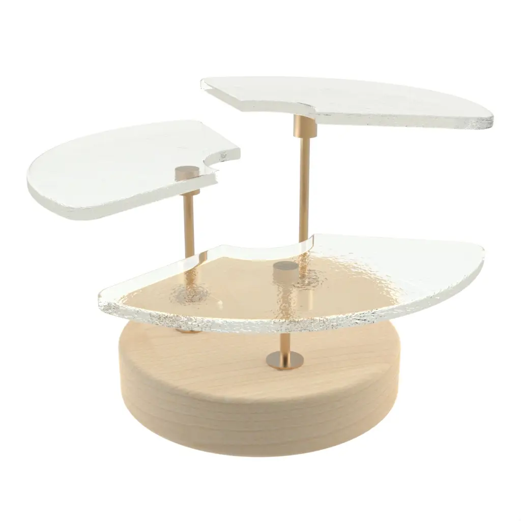 Petit Four Stand in Glass With Texture - Tea Stands - 3/4 View