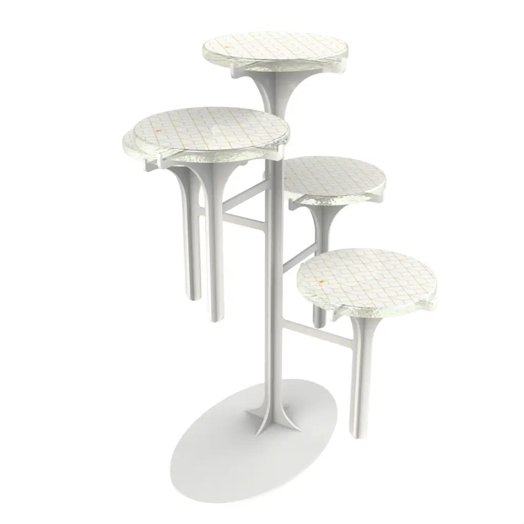 Petit Fours Display in Milk White - Tea Stands - 3/4 View
