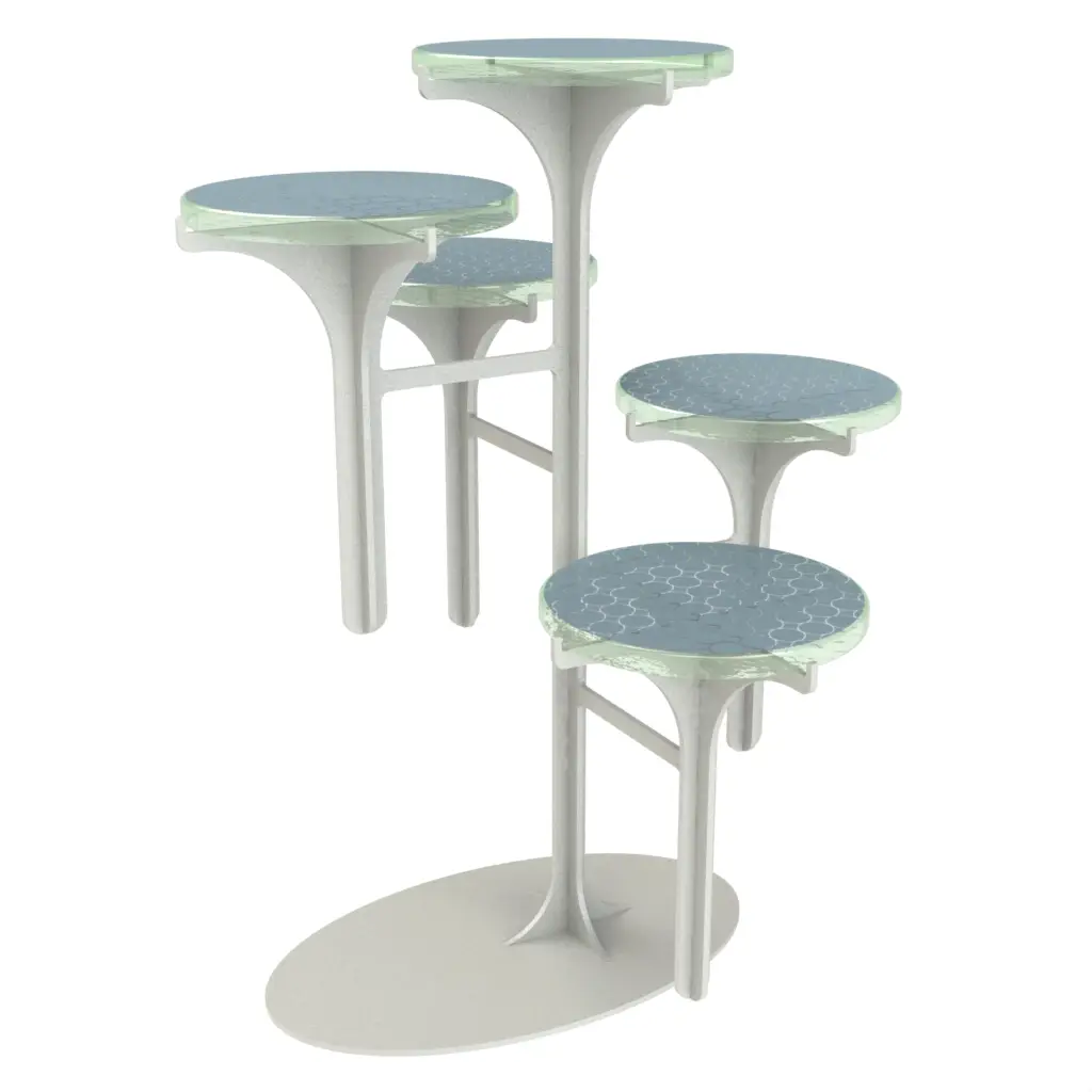 Petit Fours Display in Light Blue - Tea Stands - 3/4 View