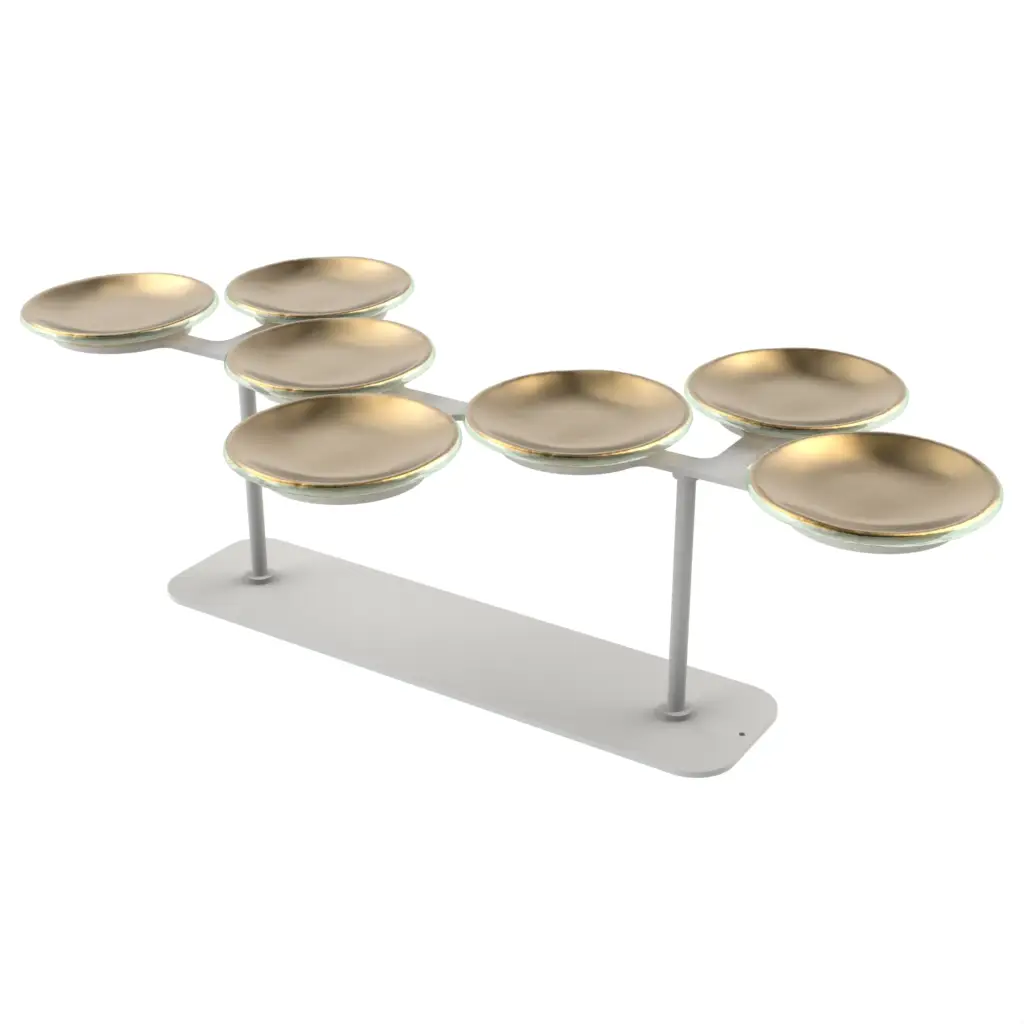 Petit Fours Display in Pure Gold - Tea Stands - 3/4 View