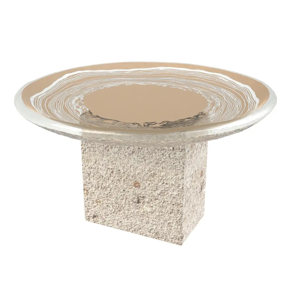Petit Fours Plate in Almond Beige - Tea Stands - 3/4 View