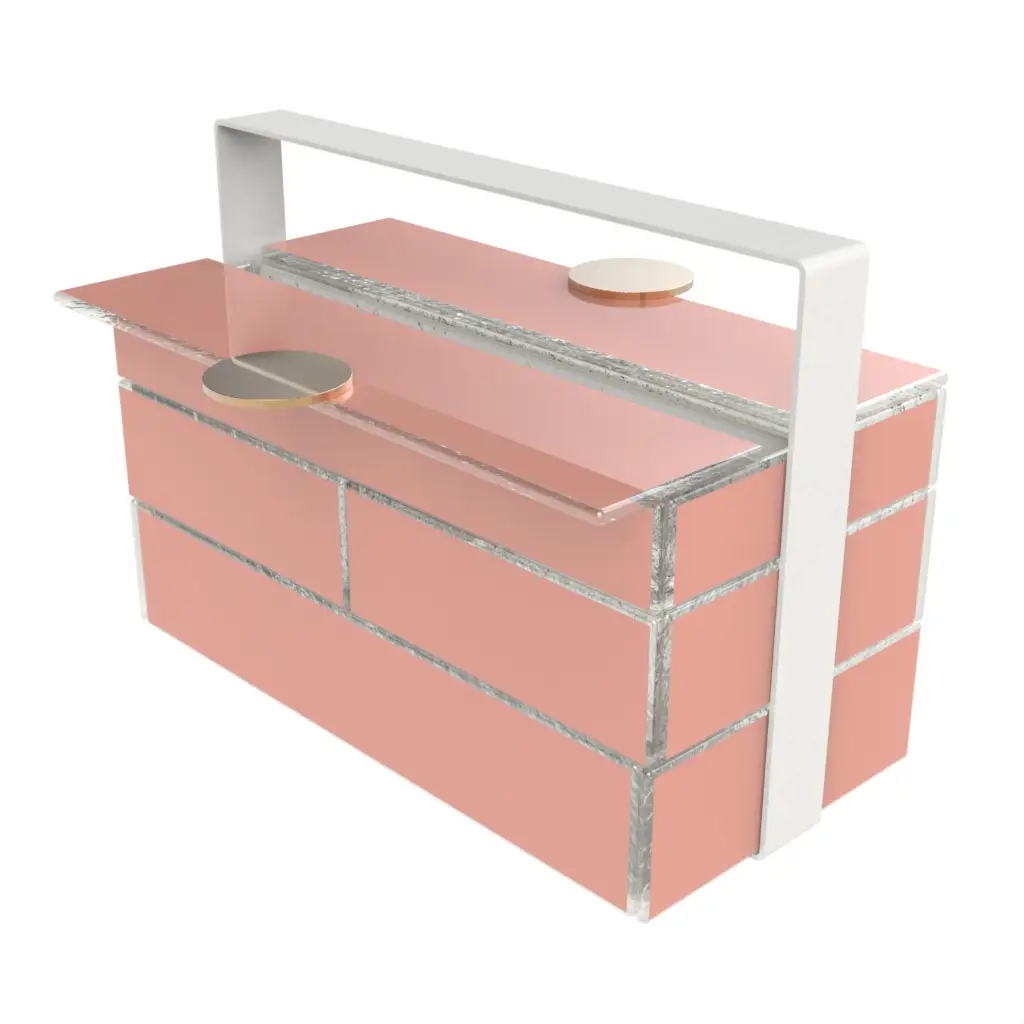 Picnic Bento Box in Light Salmon Pink - Specialty Serveware - 3/4 View