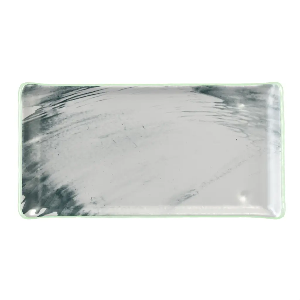 Rectangular Appetizer Plate in Light Silver Gray - Side Plates - 3/4 View