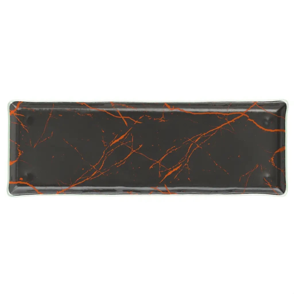 Rectangular Serving Platter in Dark Gray - Buffet Serveware - 3/4 View