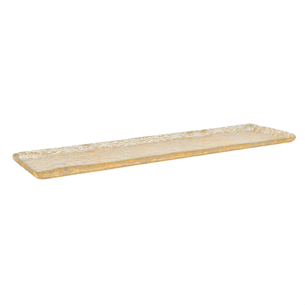 Rectangular Serving Platter in Matte Gold - Buffet Serveware - 3/4 View