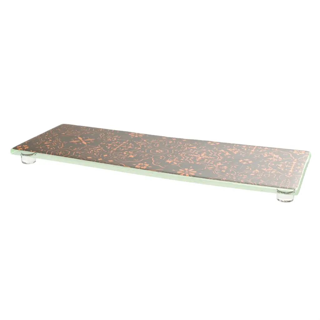 Rectangular Serving Platter in Matte Silver - Buffet Serveware - 3/4 View