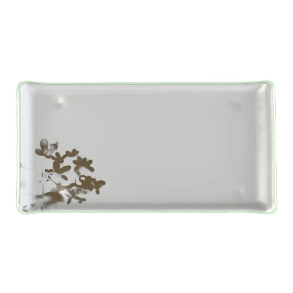 Rectangular Sushi Plate in Light Silver Gray - Specialty Dinnerware - 3/4 View