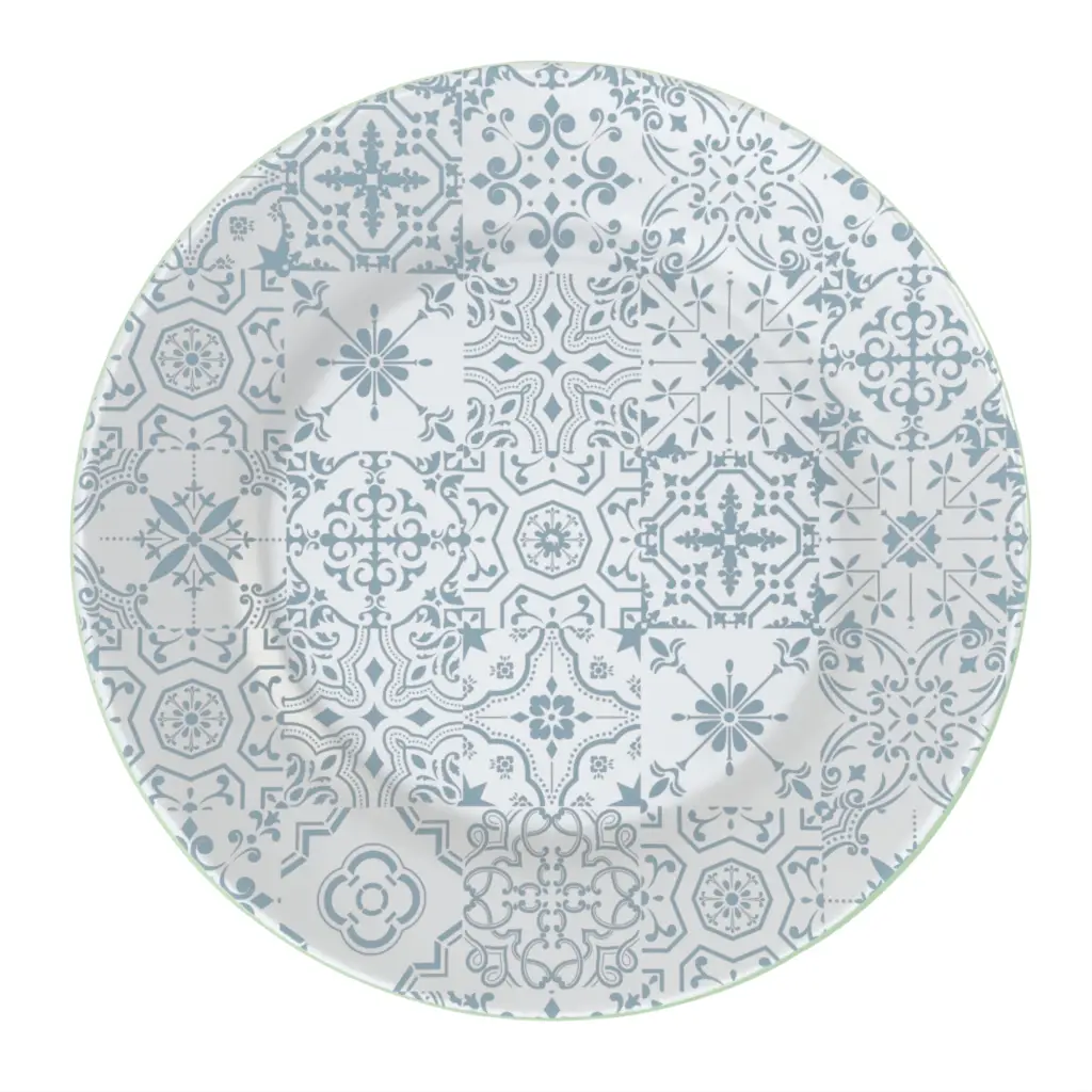 Restaurant Dessert Plate in Light Silver Gray - Restaurant Plates - 3/4 View