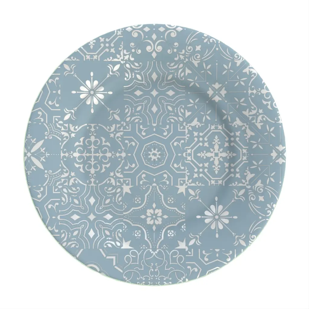Restaurant Dessert Plate in Light Blue - Restaurant Plates - 3/4 View