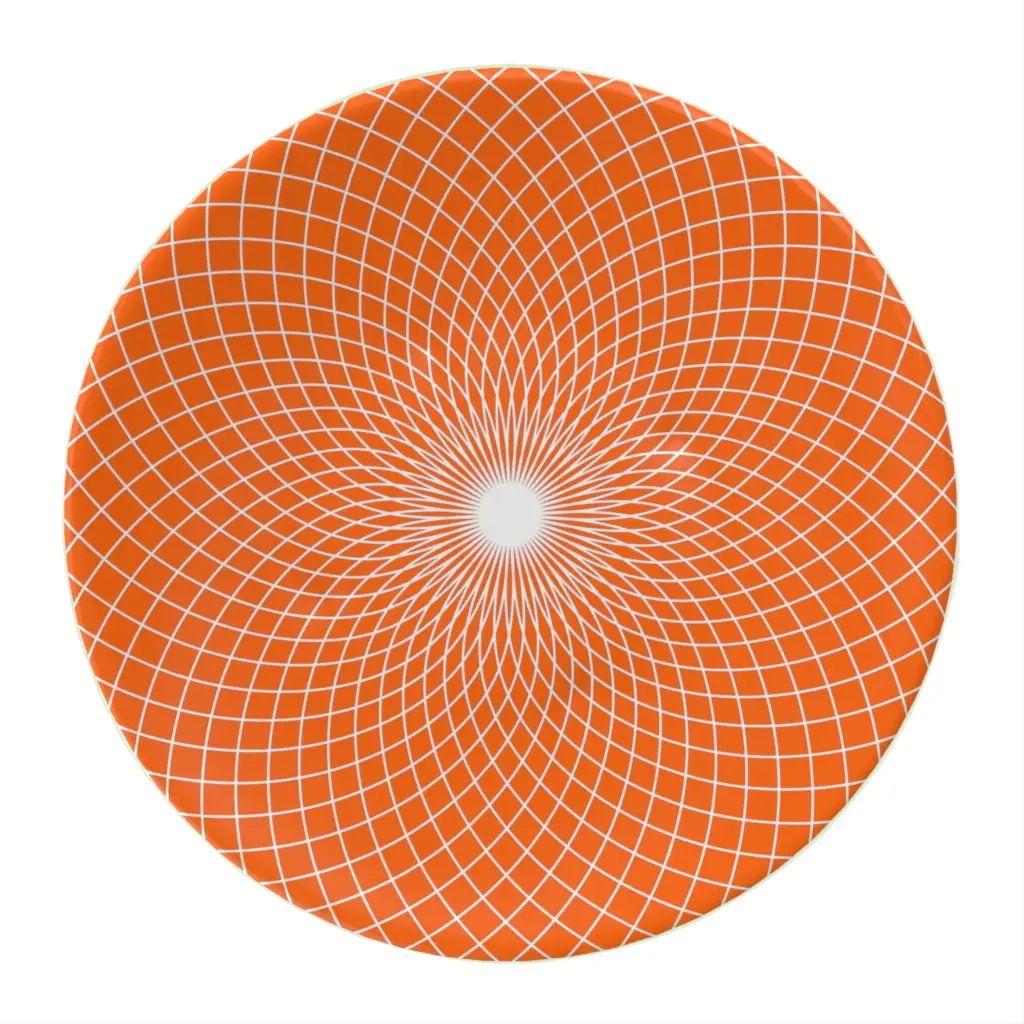 Restaurant Dessert Plate in Hermes Orange - Restaurant Plates - 3/4 View