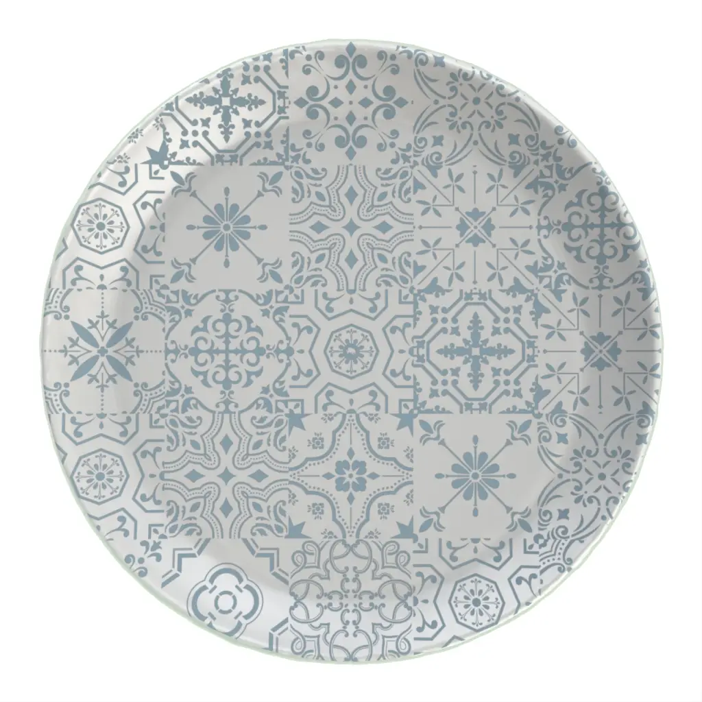 Restaurant Dinner Plate in Light Silver Gray - Restaurant Plates - 3/4 View