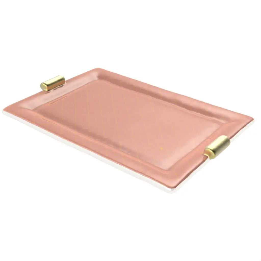 Rose Gold Dessert Plate in Light Salmon Pink - Restaurant Plates - 3/4 View