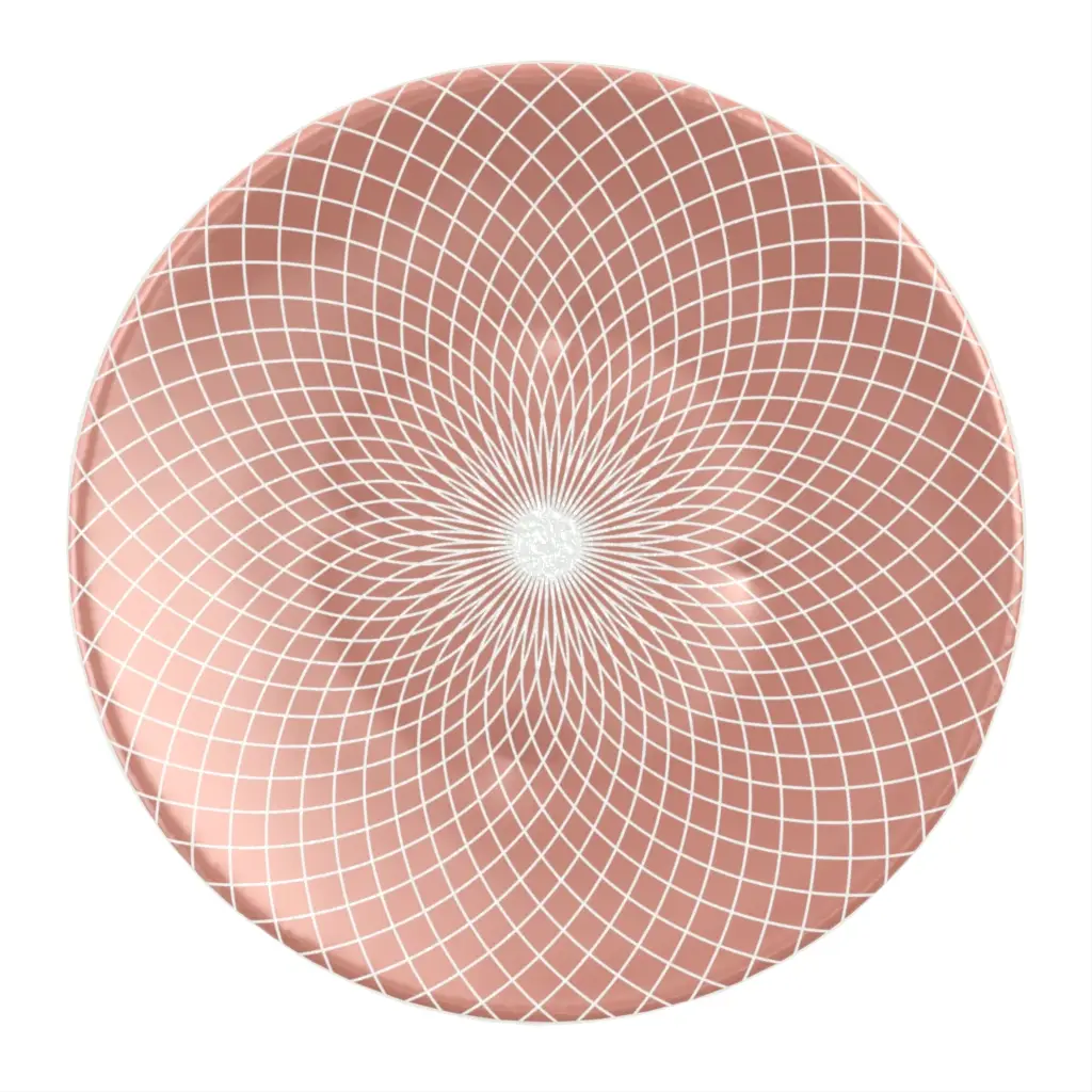 Rose Gold Dessert Plate in Light Salmon Pink - Restaurant Plates - 3/4 View