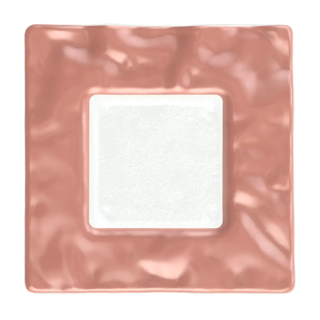 Rose Gold Dessert Plate in Light Salmon Pink - Restaurant Plates - 3/4 View