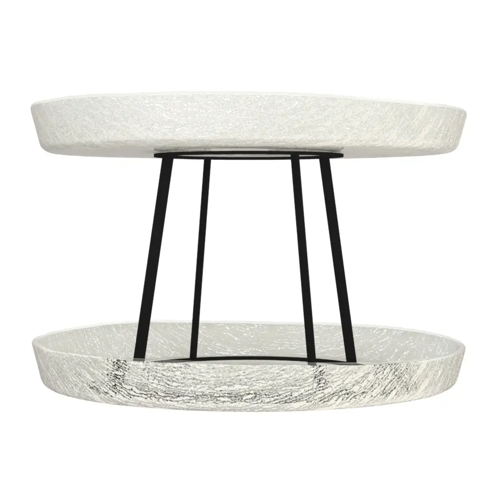 Seafood Tower Set in Birch White - Specialty Serveware - 3/4 View