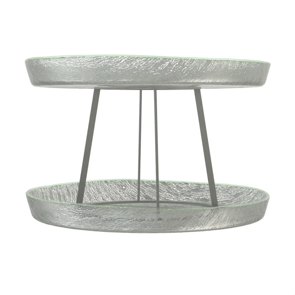 Seafood Tower Set in Dark Silver Gray - Specialty Serveware - 3/4 View