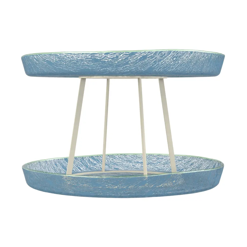 Seafood Tower Set in Niagara Blue - Specialty Serveware - 3/4 View