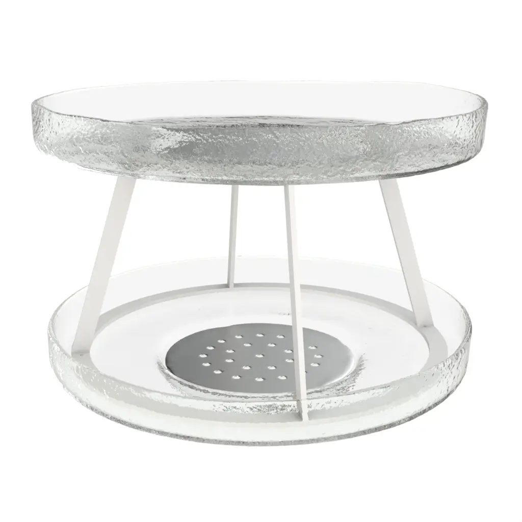 Seafood Tower Set in Glass With Texture - Specialty Serveware - 3/4 View