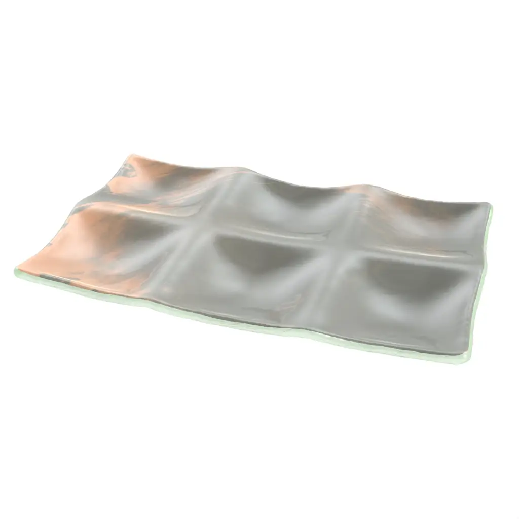 Sectioned Serving Platter in Dark Silver Gray - Serving Dishes - 3/4 View