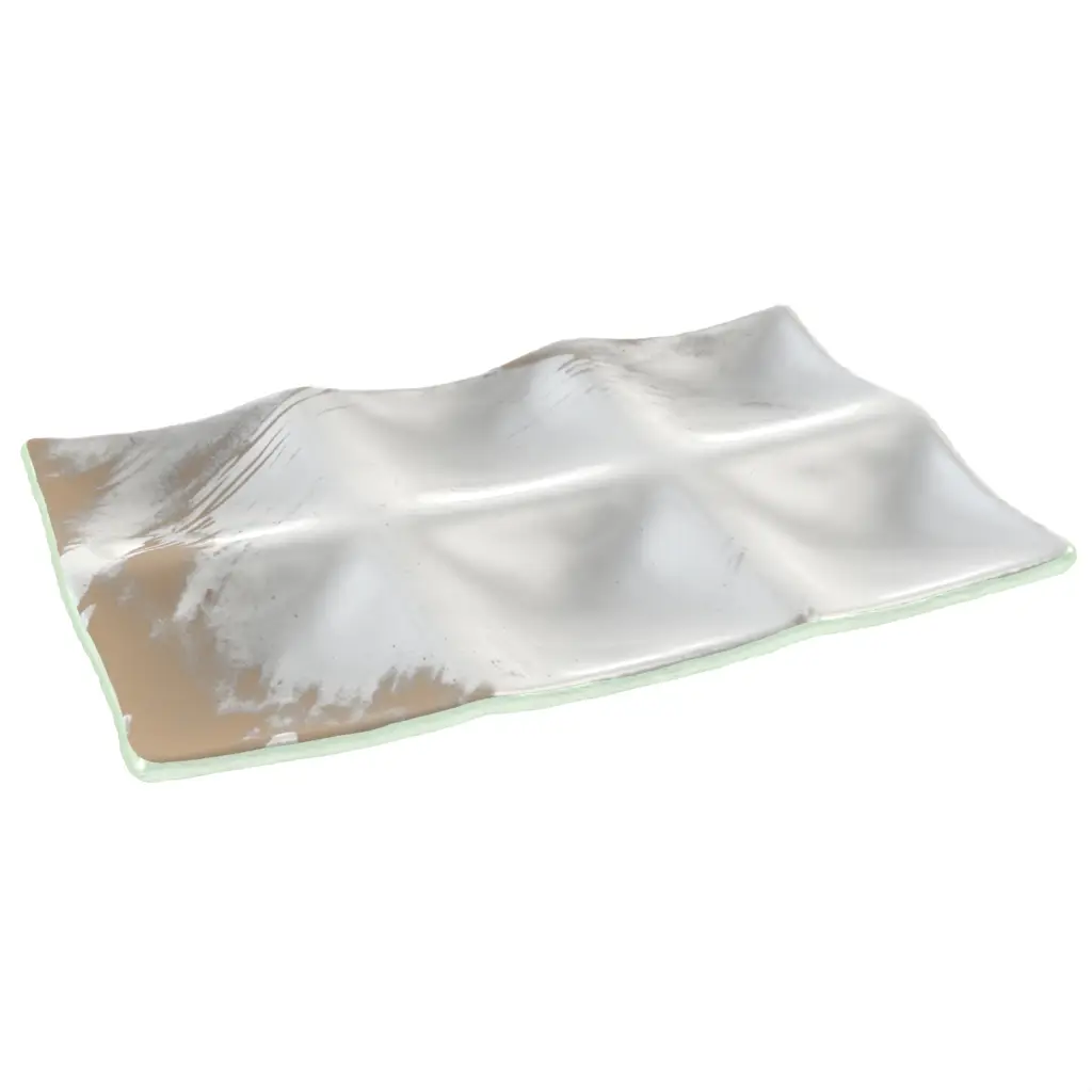 Sectioned Serving Platter in Light Silver Gray - Serving Dishes - 3/4 View