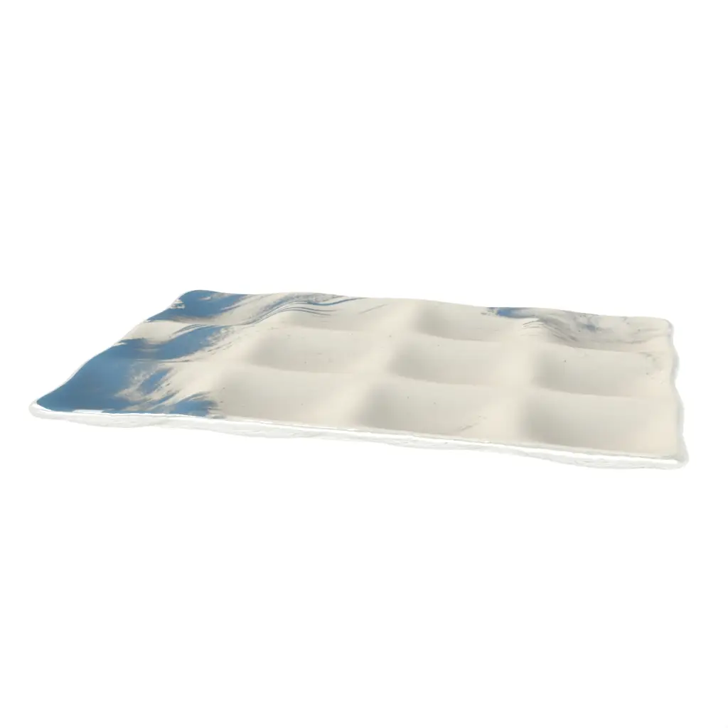 Sectioned Serving Platter in Birch White - Serving Dishes - 3/4 View