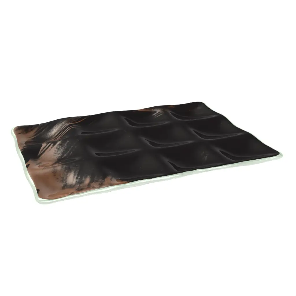 Sectioned Serving Platter in Black - Serving Dishes - 3/4 View