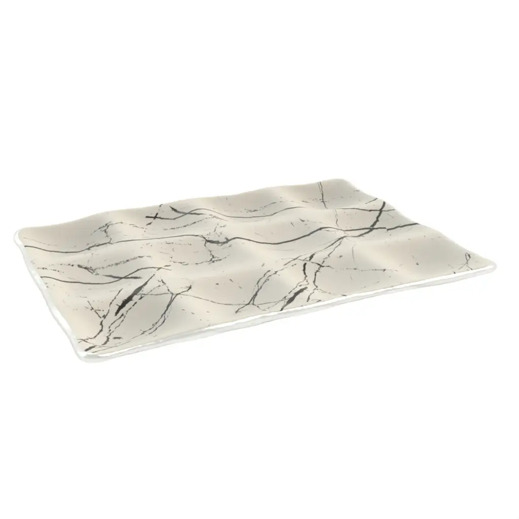 Sectioned Serving Platter in Birch White - Serving Dishes - 3/4 View