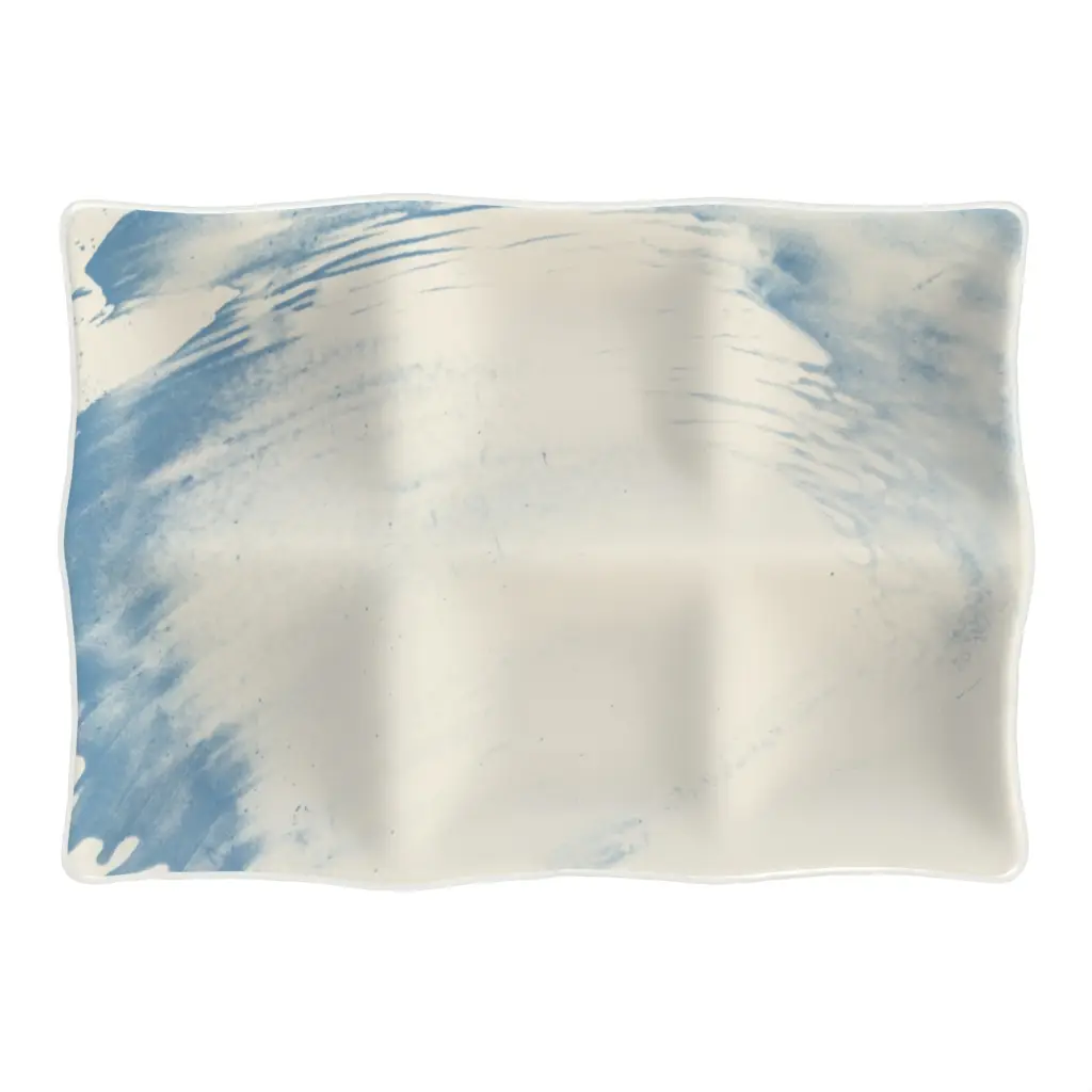 Sectioned Serving Tray in Niagara Blue - Serving Dishes - 3/4 View