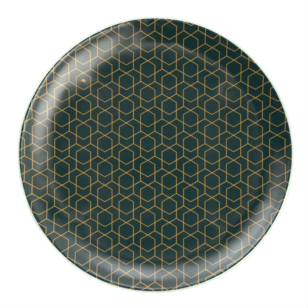 Serving Platter in Jungle Blue - Buffet Serveware - 3/4 View