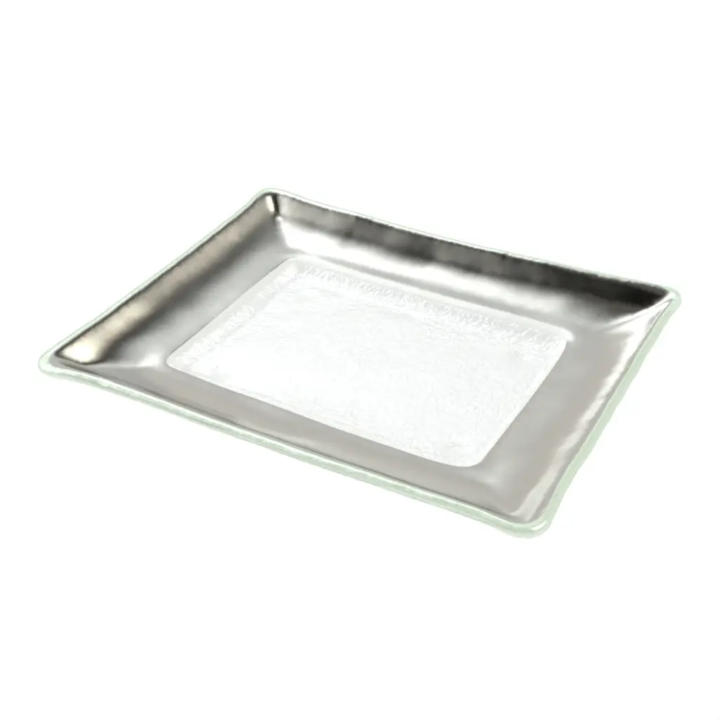 Silver Dessert Plate in Platinum Silver - Restaurant Plates - 3/4 View