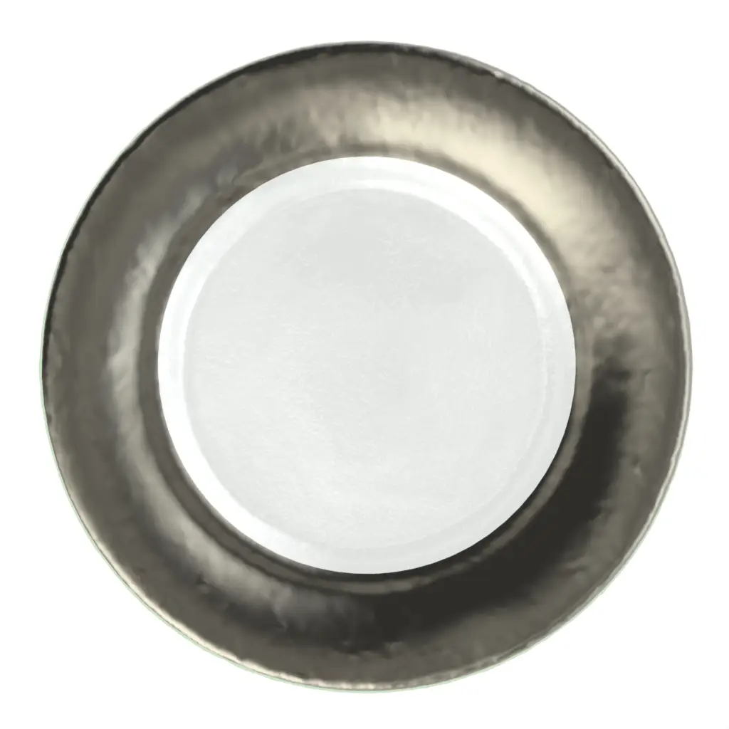 Silver Dessert Plate in Platinum Silver - Restaurant Plates - 3/4 View