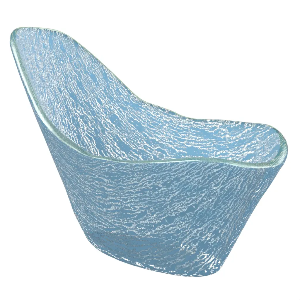Slanted Serving Bowl in Niagara Blue - Slanted Bowls and Plates - 3/4 View
