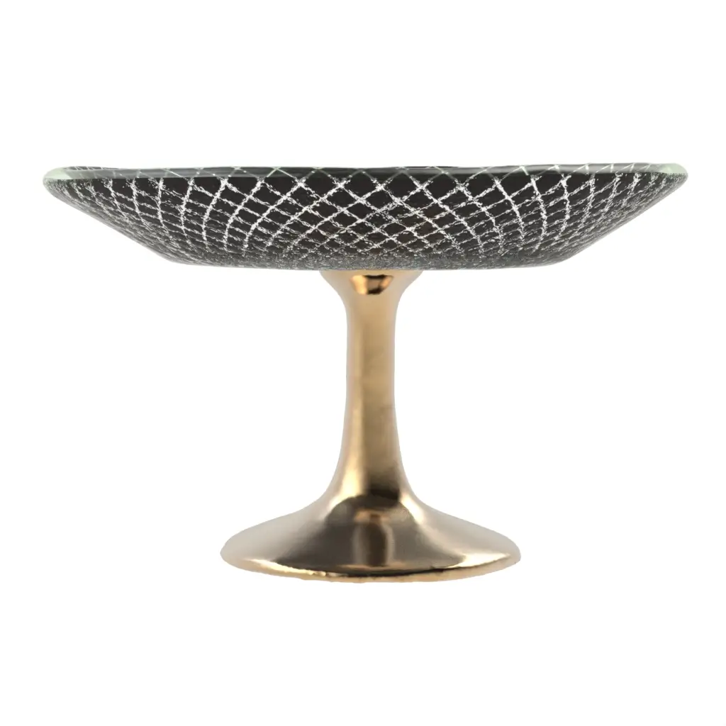 Small Cake Pedestal in Black - Cake Stands - 3/4 View
