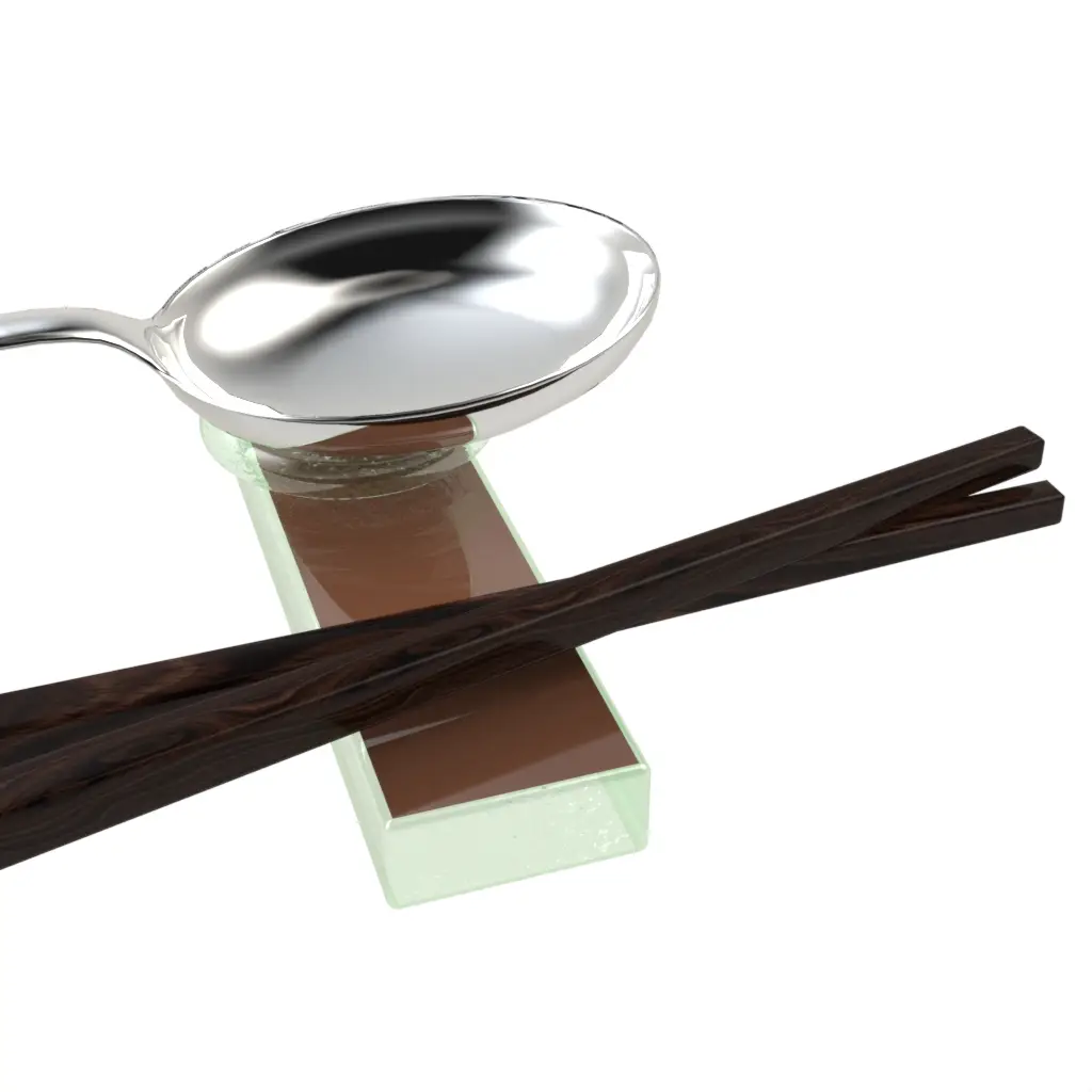 Spoon And Chopstick Rest in Tobacco Brown - Fine Dining Tableware - 3/4 View