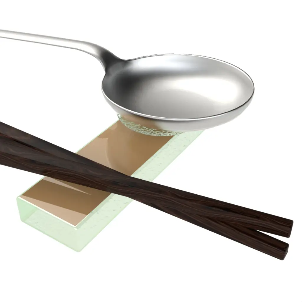 Spoon And Chopstick Rest in Old Gold - Fine Dining Tableware - 3/4 View